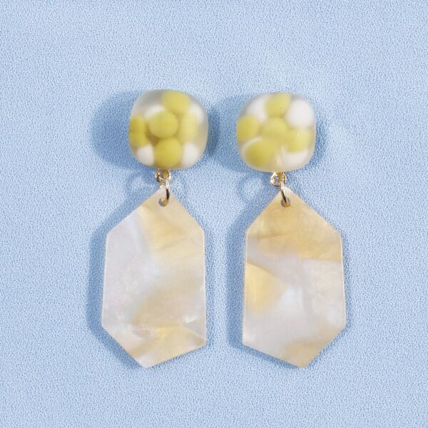 

Colorful Geo Drop Earrings, Multicolor
