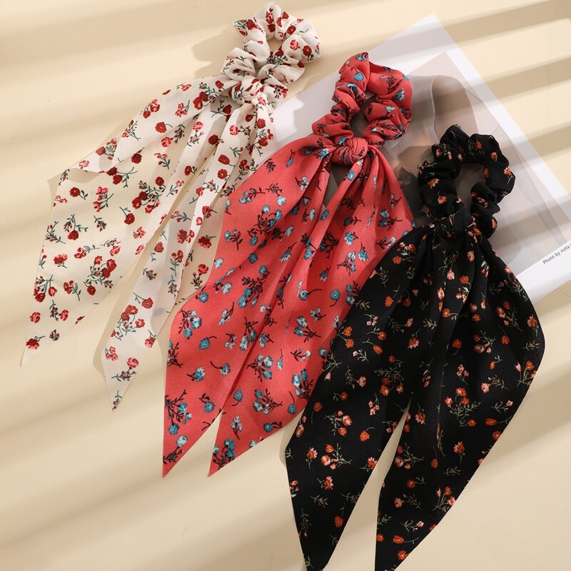 

3pcs Ditsy Floral Print Scrunchie Scarf, Multicolor