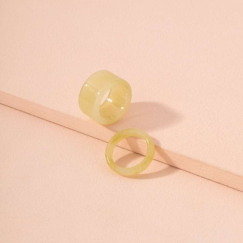 

2pcs Hollow Out Round Ring, Beige