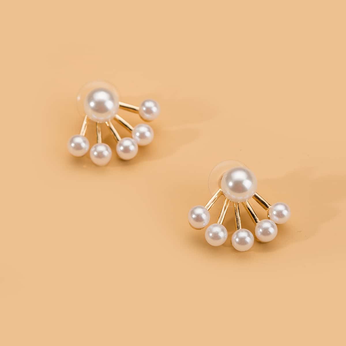 

Faux Pearl Stud Earrings, White