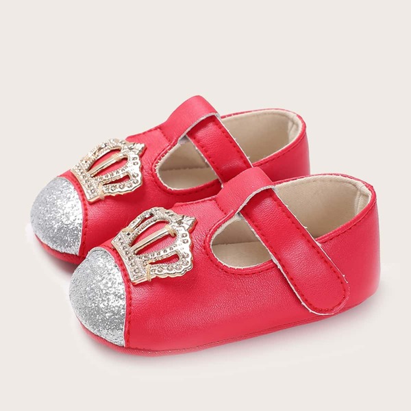 

Baby Girl Metal Decor Flats, Red