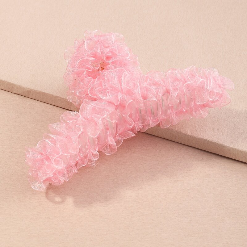 

Frill Design Hair Claw, Pink