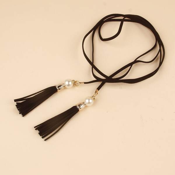 

Tassel Detail Belt, Black