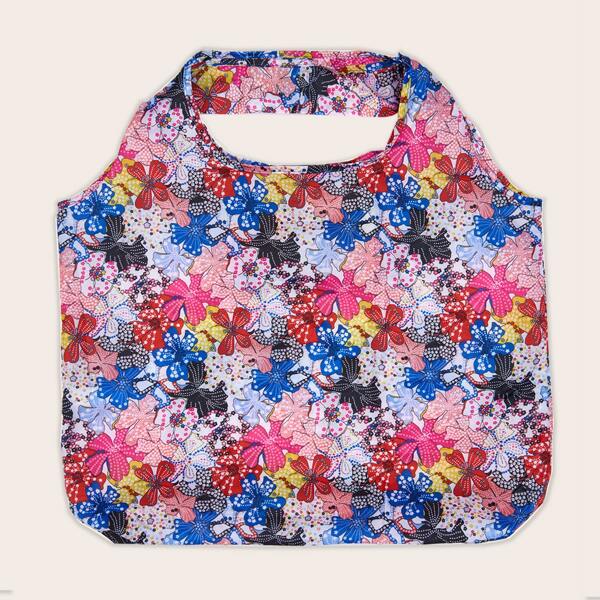 

Floral Graphic Foldable Tote Bag, Multicolor