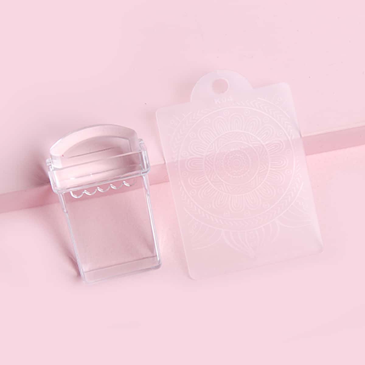 

2pcs Floral Nail Stamping Plate, Clear