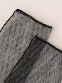 Black Mesh Long Gloves - Black - View 3