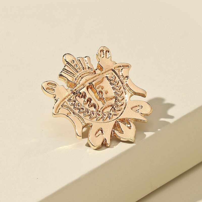 

1pc Badge Brooch, Gold