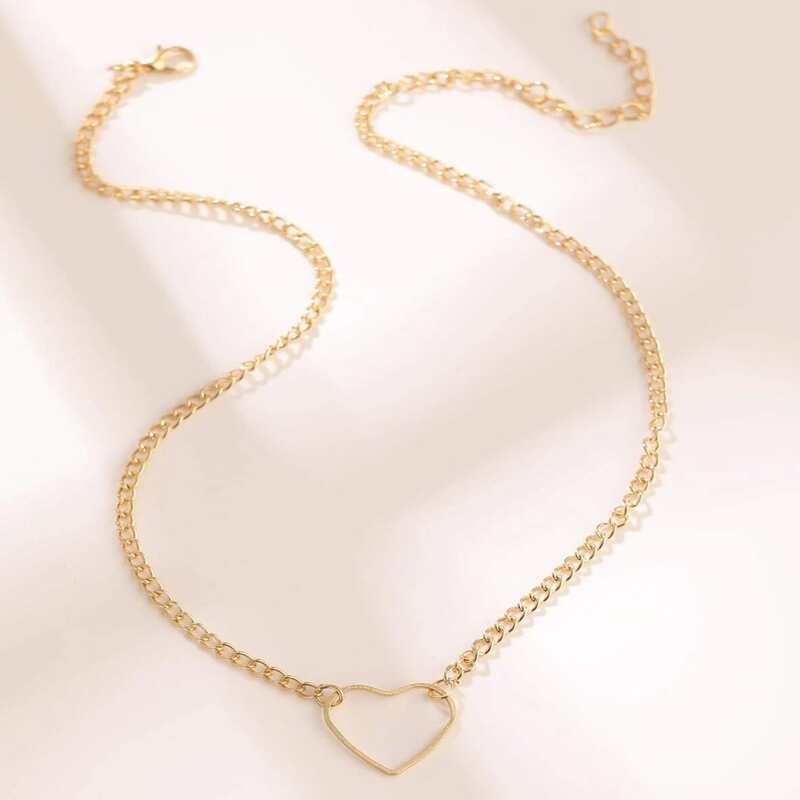 

Heart Pendant Chain Necklace, Gold
