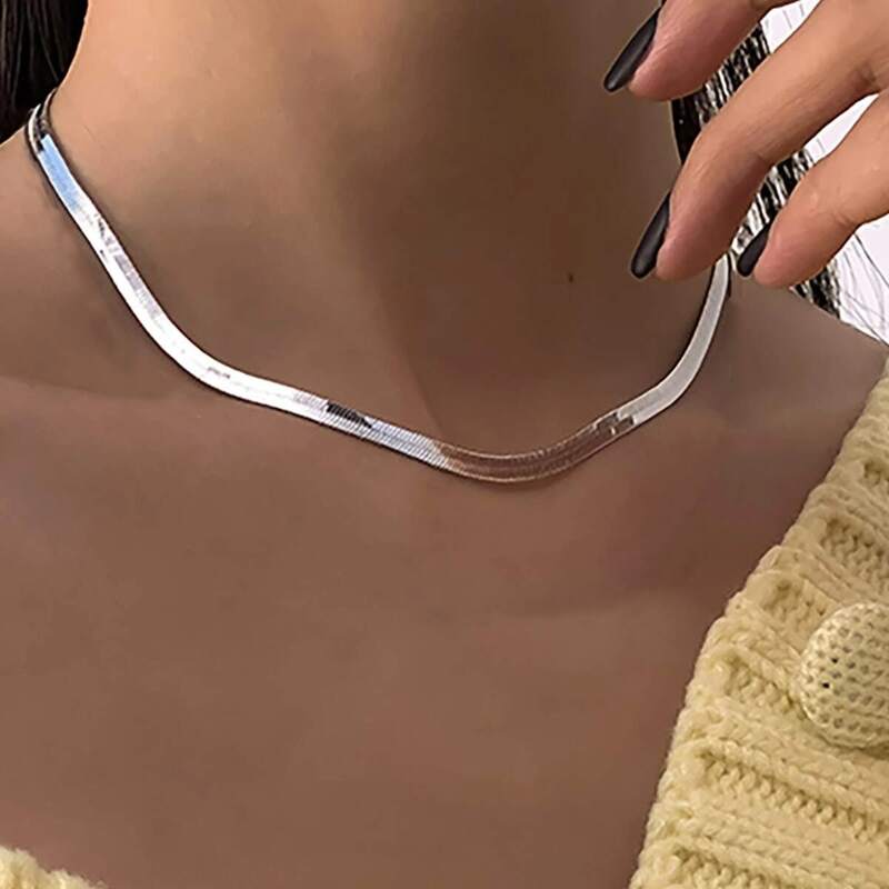 

Herringbone Chain Necklace, Silver
