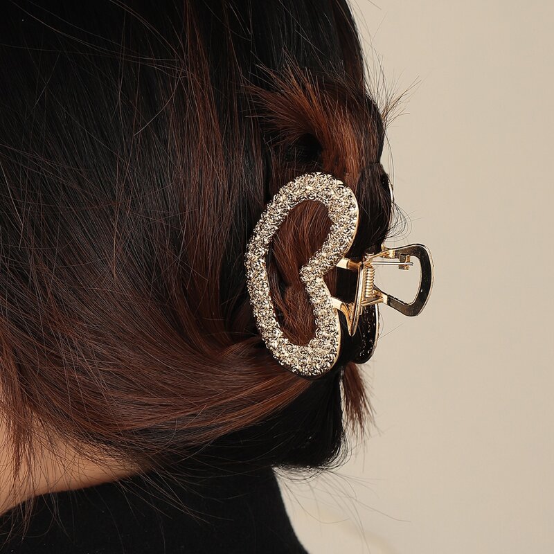 

Heart Design Hair Claw, Gold