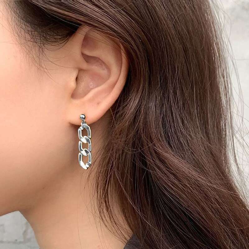 

Chain Drop Earrings, Silver