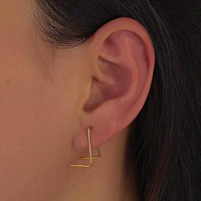 

Simple Triangle Earrings, Gold
