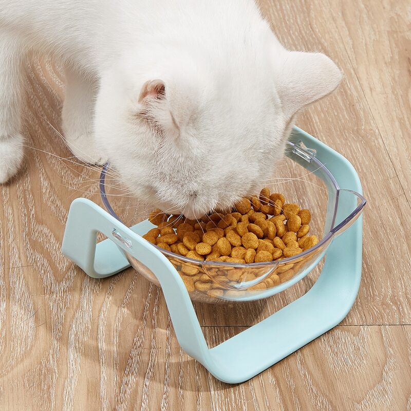 

Cat Ear Design Clear Pet Bowl, Blue