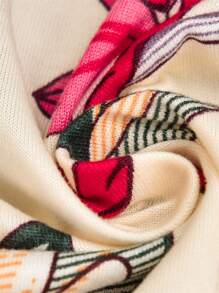 Flower Print Stretchy Swivel Chair Cover - Multicolor - View 5