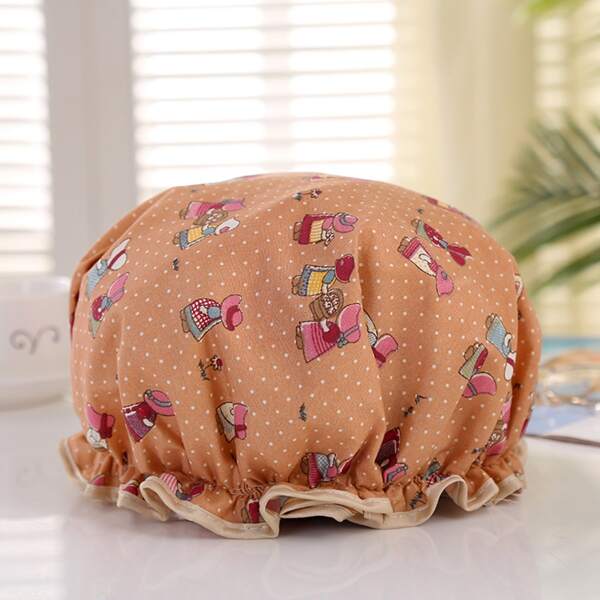 

Cartoon Graphic Shower Cap, Khaki