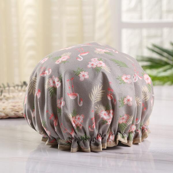 

Flamingo Print Shower Cap, Grey