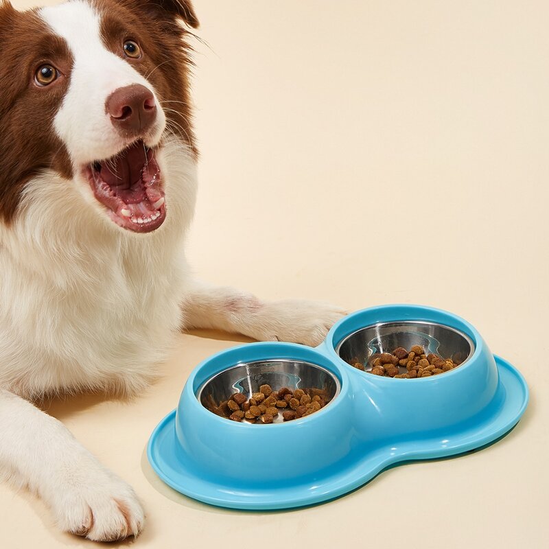 

Spill Proof Double Pet Bowl, Blue
