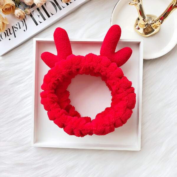 

Antlers Decor Bath Headband, Red