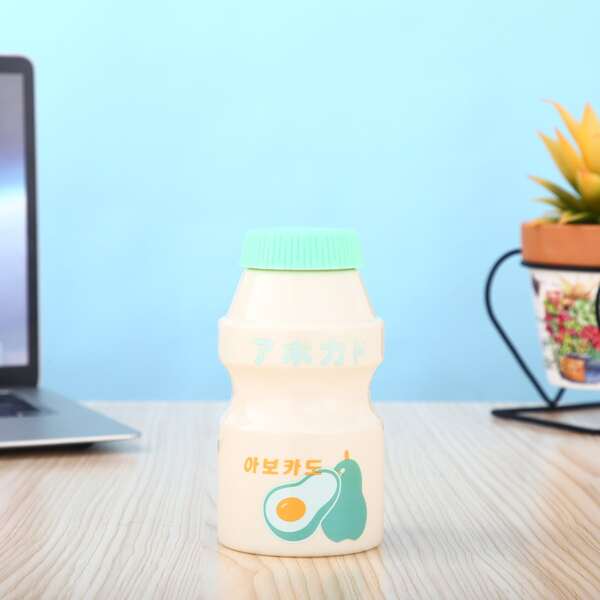 

1pc Milk Bottle Shaped Water Bottle, Green