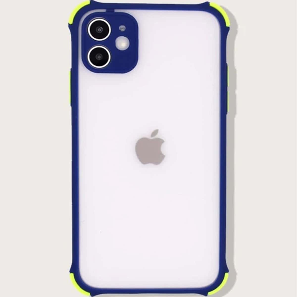 

Contrast Frame Clear iPhone Case, Blue