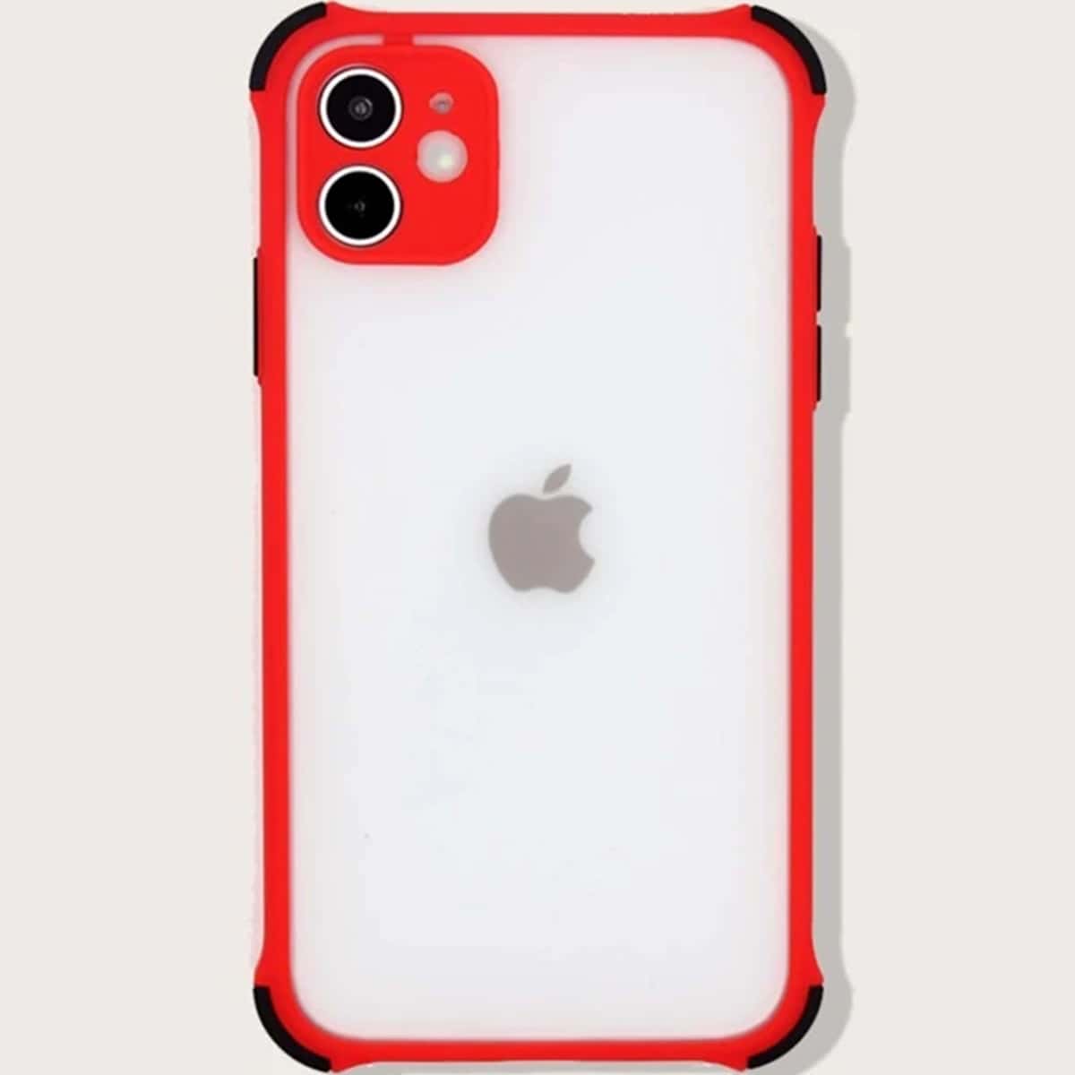 

Contrast Frame Clear iPhone Case, Red and white