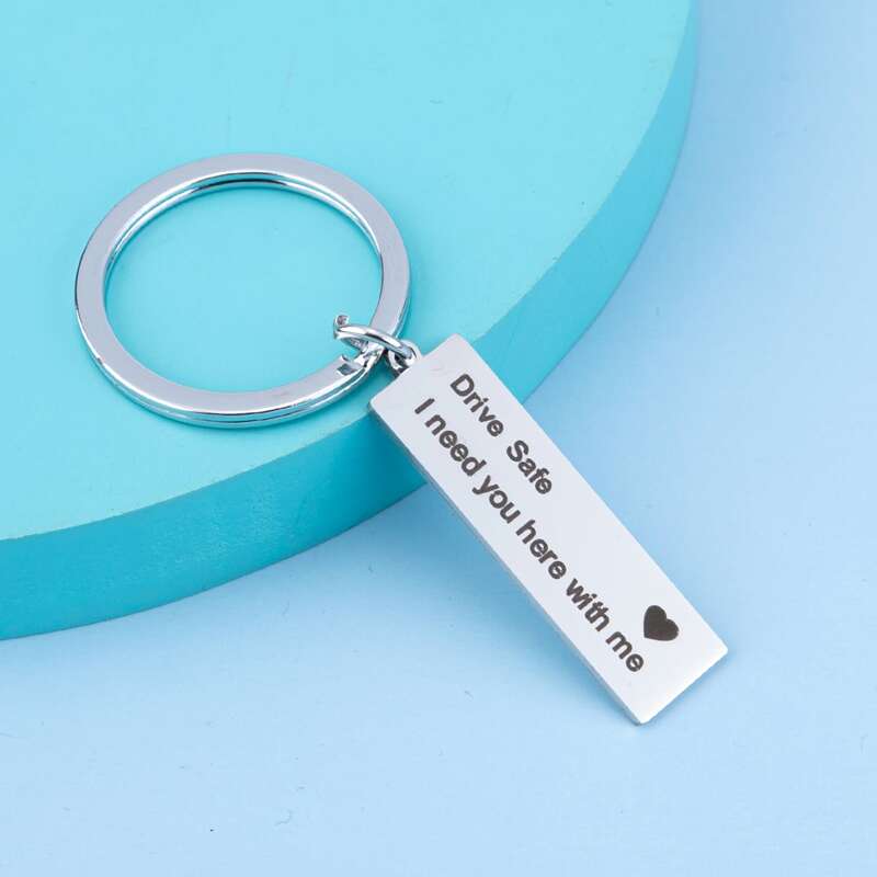 

Slogan Geo Keychain, Silver