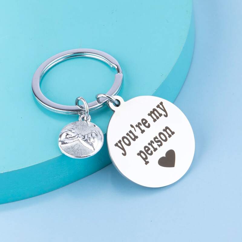

Slogan Circle Keychain, Silver