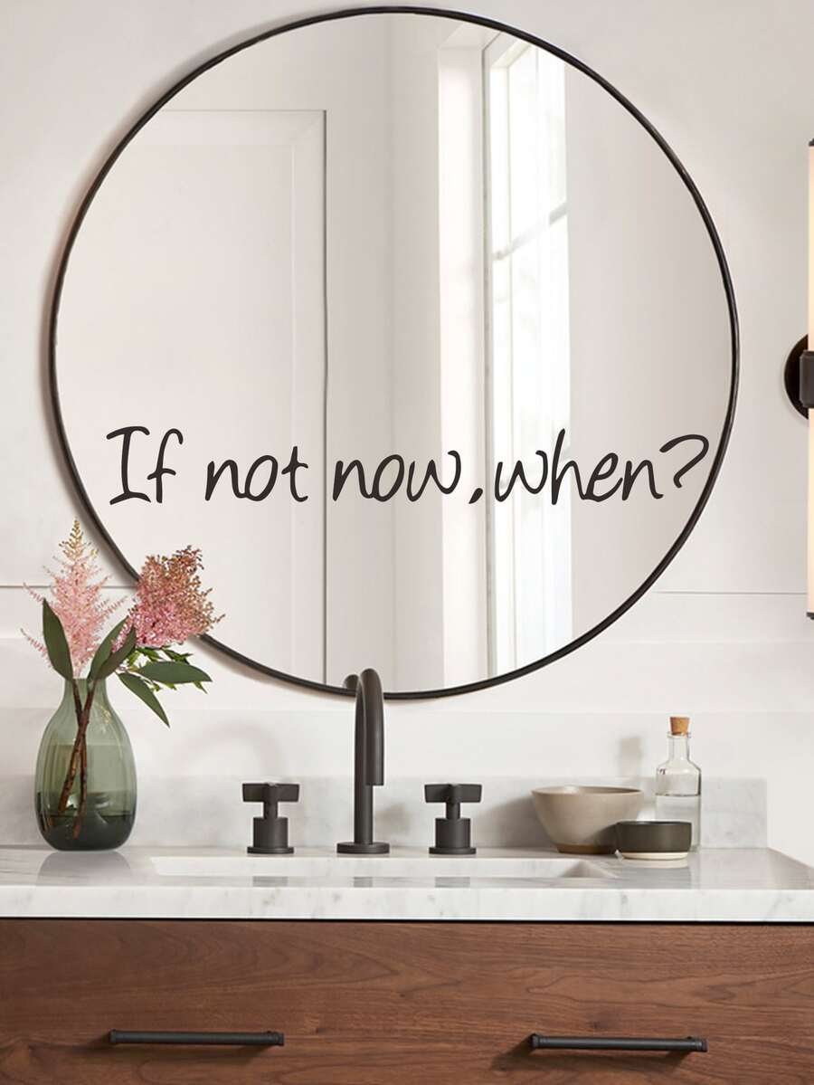 標語圖案墻面貼紙 - 黑色 - 查看 1