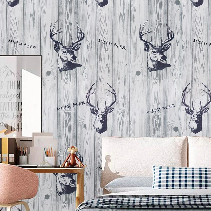 

1sheet Wood Grain Sticky Wallpaper, Multicolor