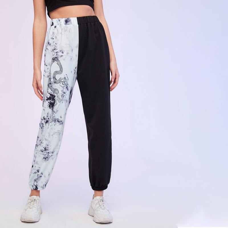 

Chinese Dragon Tie Dye Sweatpants, Multicolor