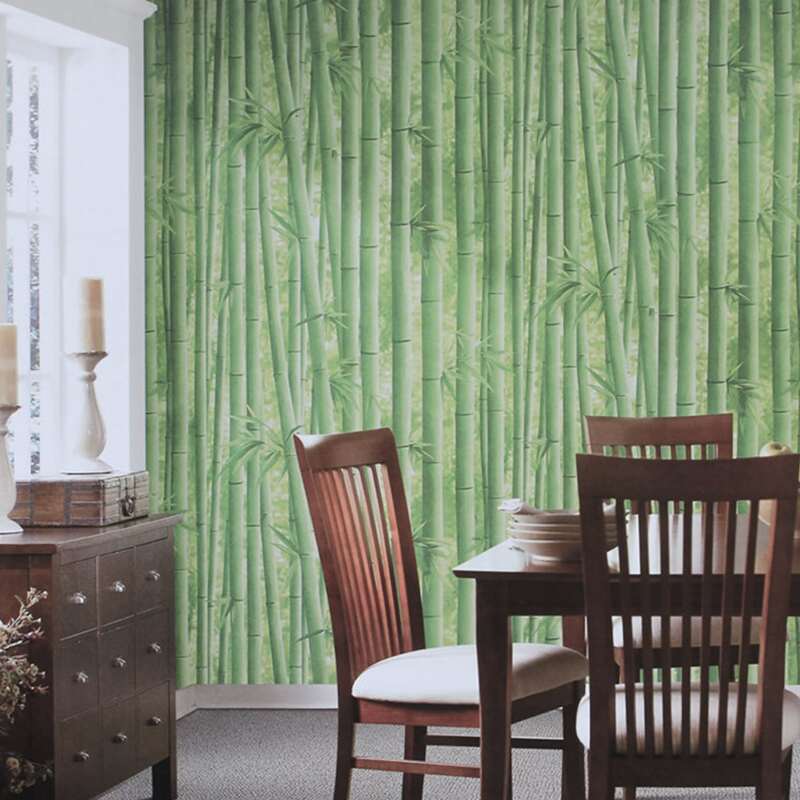 

1sheet Bamboo Print Sticky Wallpaper, Green