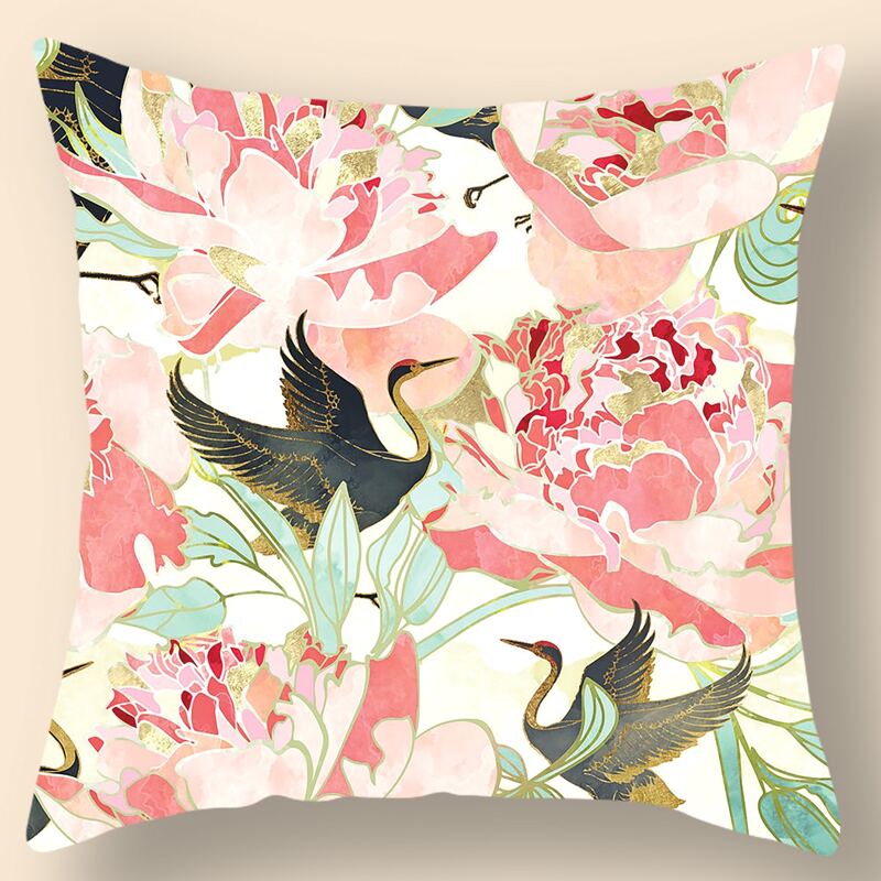

Flower Print Cushion Cover Without Filler, Multicolor