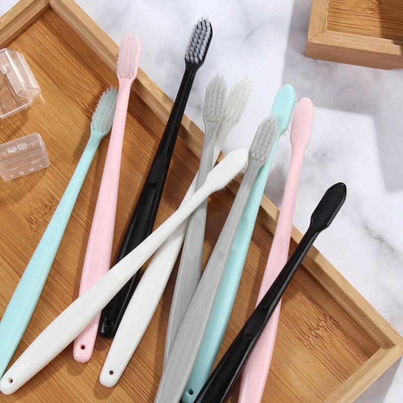 

10pcs Solid Toothbrush, Multicolor