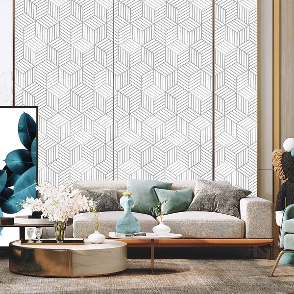 

1sheet Geometric Pattern Sticky Wallpaper, Multicolor