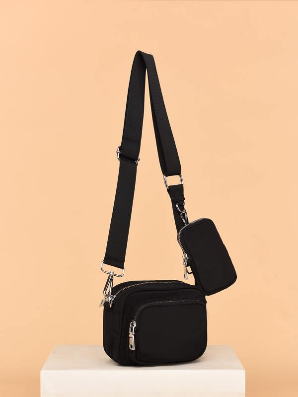 Mini Pocket Front Crossbody Bag With Purse SHEIN USA