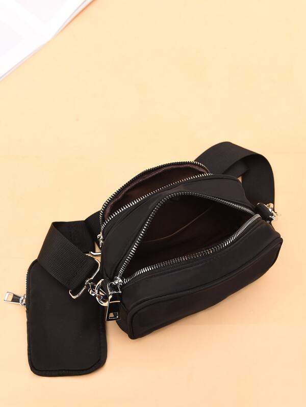 Mini Pocket Front Crossbody Bag With Purse SHEIN USA