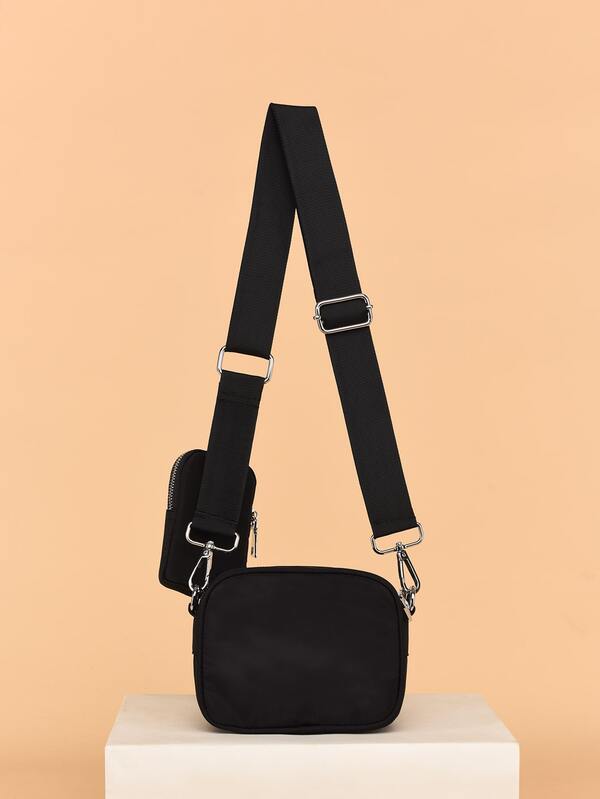 Mini Pocket Front Crossbody Bag With Purse SHEIN USA