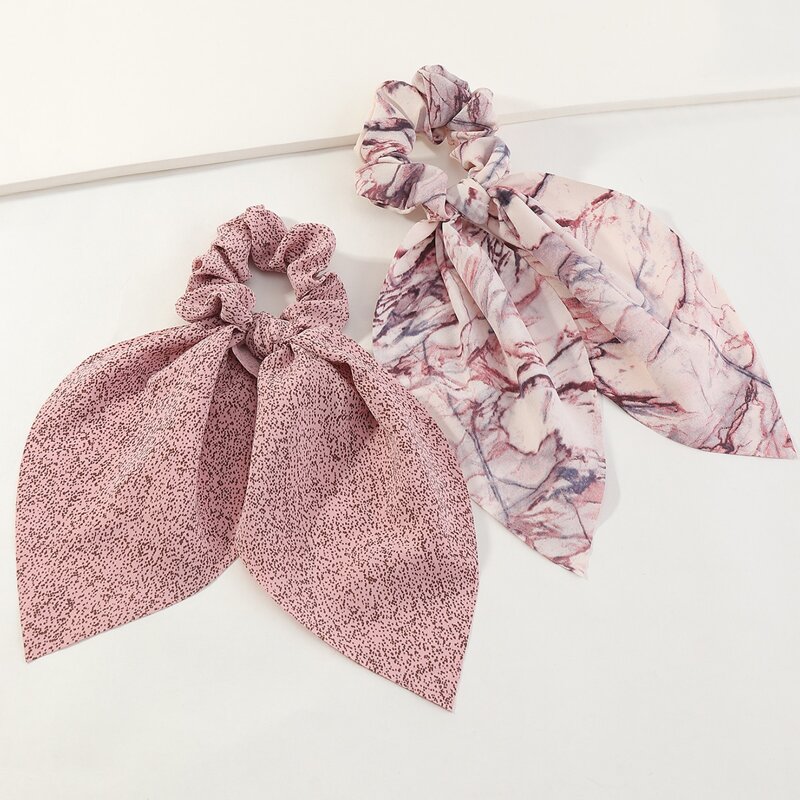 

2pcs Marble Scrunchie Scarf, Dusty pink