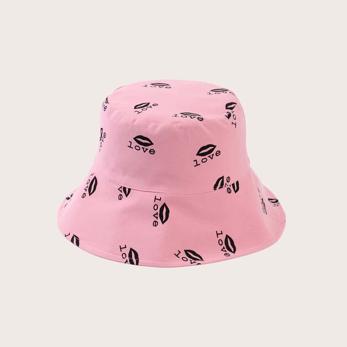 

Lips Bucket Hat, Baby pink