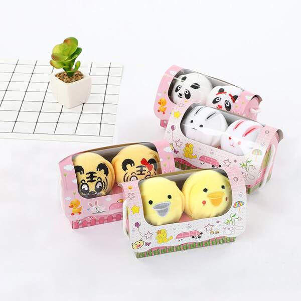 

2pcs Cartoon Design Random Towel, Multicolor