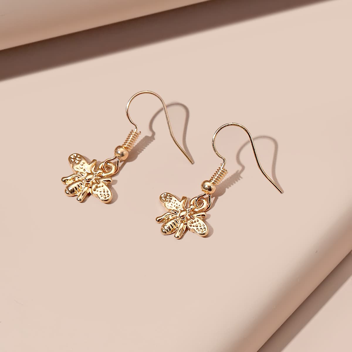 

Bee Drop Earrings, Gold