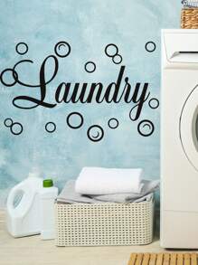 Pegatina de pared con estampado de letra - Negro - Ver 5