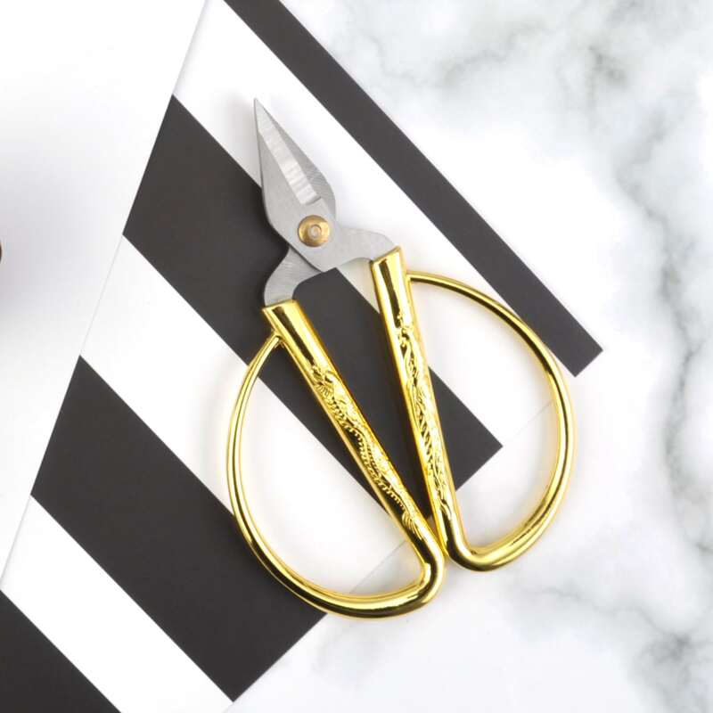 

1pc Stainless Steel Scissors, Gold
