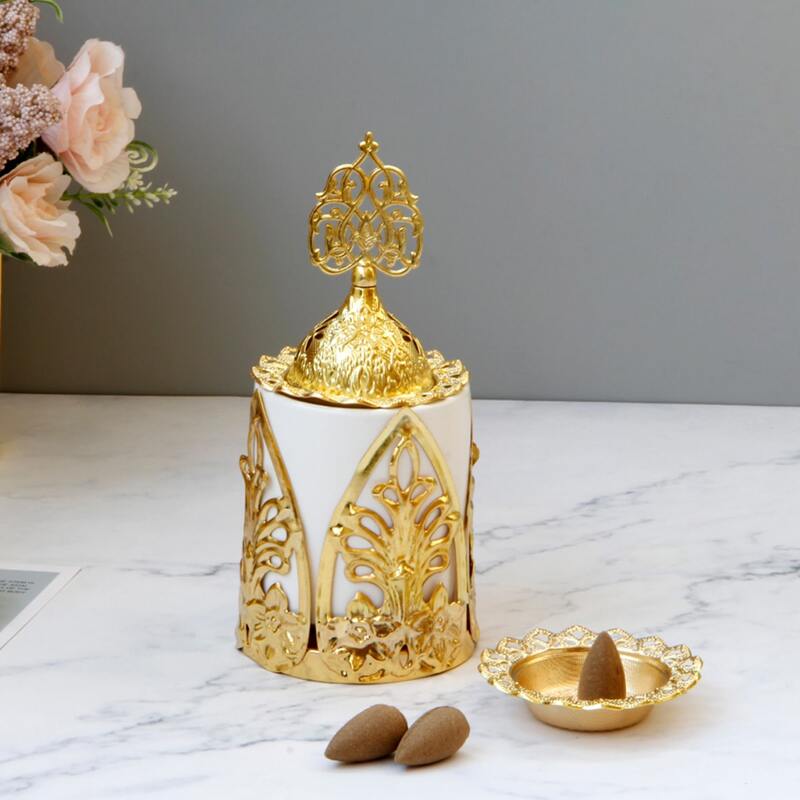 

1pc Metal Frame Incense Burner, White