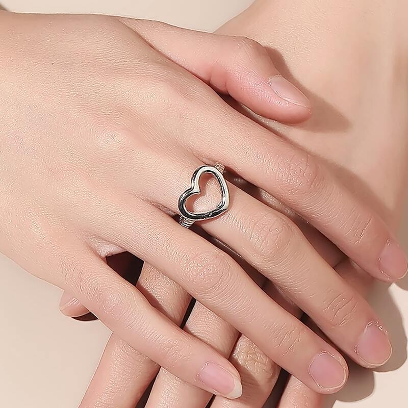 

1pc Heart Ring, Silver
