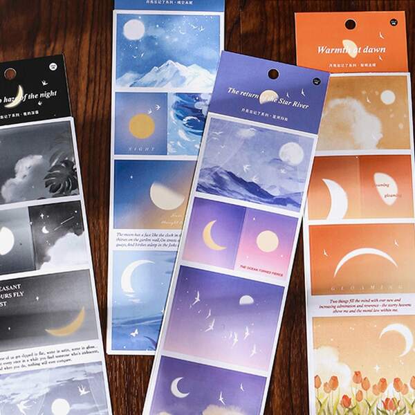 

2pcs Moon Print Random Sticker, Multicolor