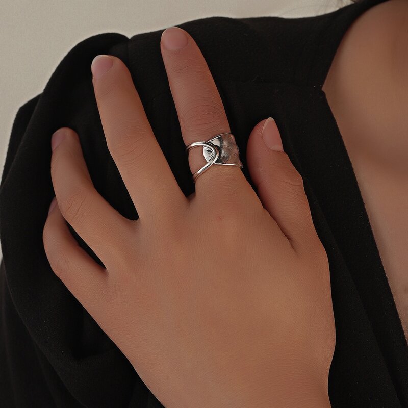 

Wide Cuff Ring, Silver