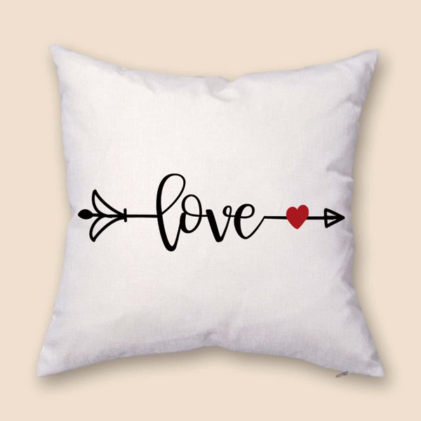 

Letter Graphic Cushion Cover Without Filler, White
