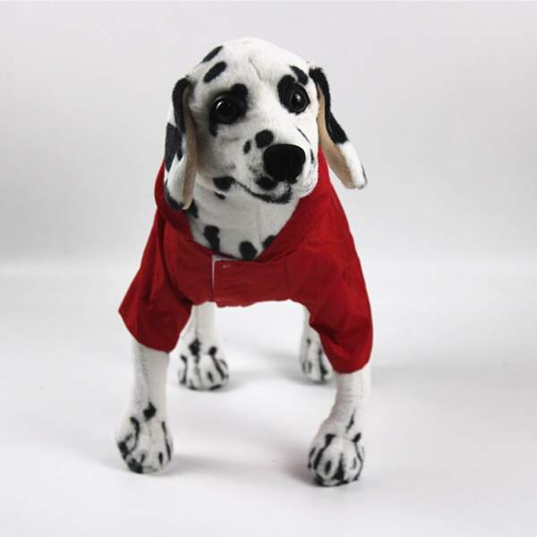 

Geometric Pattern Reflective Pet Raincoat, Red