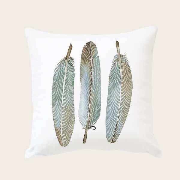 

Feather Print Cushion Cover Without Filler, Multicolor